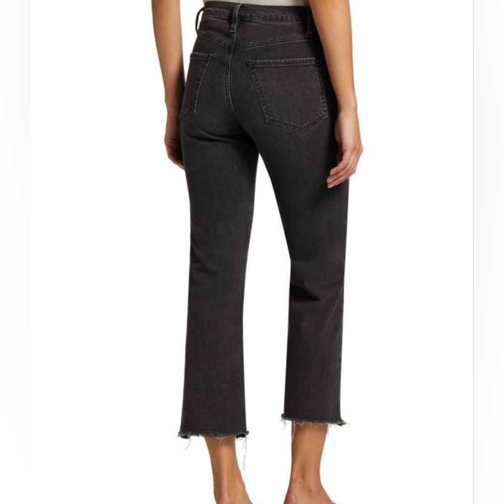 FRAME Le Jane Crop Denim Jeans Obsidian Black Gray Size 31 - Picture 4 of 17